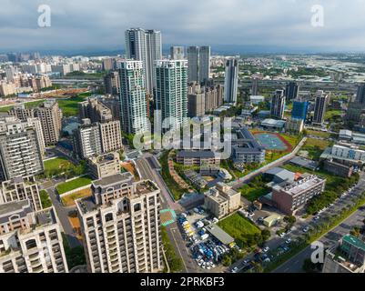 Lin Kou, Taiwan, 12. Juli 2022: Draufsicht auf die Stadt Lin Kou Stockfoto