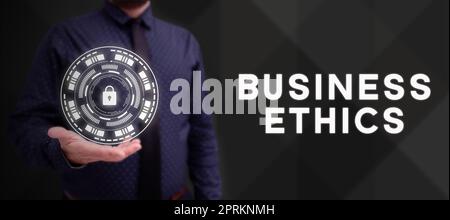 Konzeptionelle Bildunterschrift Geschäftsethik, Internet Konzept Prozess zur Verbesserung eines Maßes eines Unternehmens s ist Erfolg Stockfoto