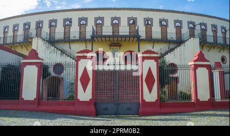 Stierkampfarena von Almendralejo, Badajoz, Extremadura, Spanien. Blick im Freien Stockfoto