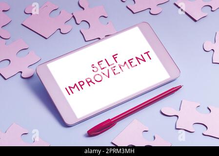 Sign Display Self Improvement, Business Idea ein Unternehmen, das Abonnenten Zugang zum Internet bietet Stockfoto