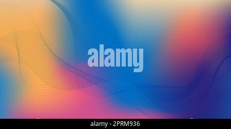 Panorama bunte abstrakte stilvolle Multi-Hintergrund mit welligen Linien - Vektor-Illustration Stockfoto