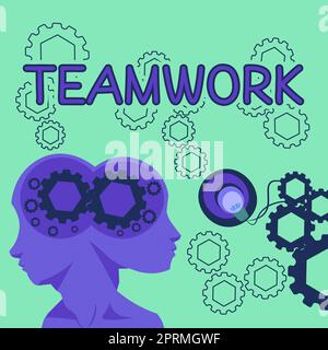 Konzeptionelle Darstellung Teamwork, Internet-Konzept die Gruppe s ist kollaborative Anstrengung, um ein gemeinsames Ziel zu erreichen Denken Neue Schreibkonzepte, Breaking Stockfoto