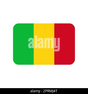 Mali-Vektor-Flagge auf weißem Hintergrund isoliert Stock Vektor