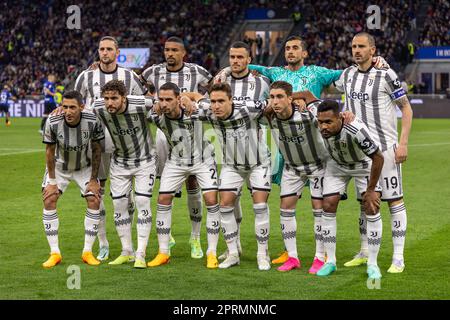 Mailand, Italien - april 26 2023 - Inter vs Juventus Coppa Italia - Programm juventus fc Gutschrift: Kines Milano/Alamy Live News Stockfoto