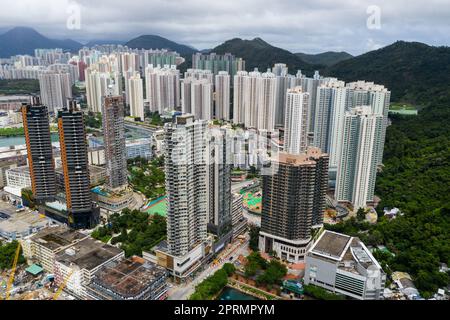 Yau Tong, Hongkong 18. September 2020: Draufsicht auf Hong Kong City Stockfoto