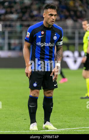 Mailand, Italien - april 26 2023 - Inter vs Juventus Coppa Italia - lautaro martinez f.c. internazionale Credit: Kines Milano/Alamy Live News Stockfoto