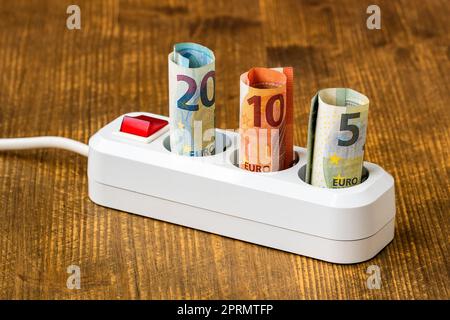 Konzept steigender Energiekosten Stockfoto