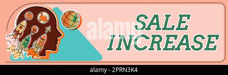 Handschriftlicher Text Verkaufssteigerung, Word für durchschnittliches Umsatzvolumen hat zugenommen Steigerung der Einnahmen aus Leads Stockfoto