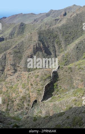 Berglandschaft zwischen masca und Teno auf Teneriffa, Kanarische Inseln, Spanien Stockfoto