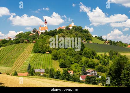 Stadt Straden und Weinberge in der Steiermark, Österreich Stockfoto