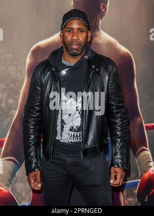 DJ Spoony hat an einer VIP-Gala-Vorführung von „Big George Foreman“ im Ham Yard Hotel in London teilgenommen. (Foto: Brett Cove / SOPA Images / Sipa USA) Stockfoto