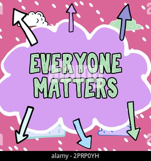 Textunterschrift, in der jeder auf den Punkt kommt, Word zur Beschleunigung der Verteilung von Waren und Dienstleistungen wichtige Botschaften, die in Form von Cloud Wit geschrieben wurden Stockfoto