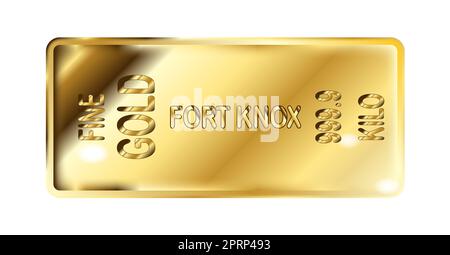 Fort Knox 1 Kilo Ingot aus feinem Gold Stockfoto