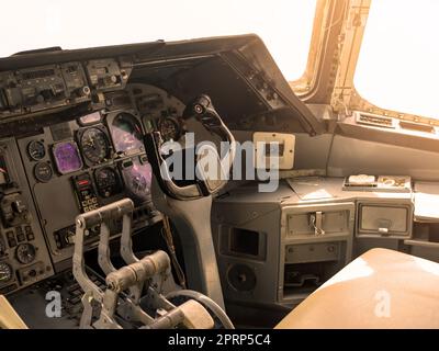 aircraft flight control switch panel inside the cockpit Stockfoto