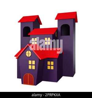 3D Rendering von Haunted House halloween-Ikone Stockfoto
