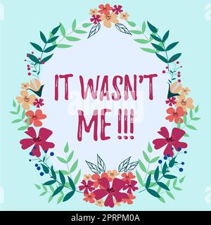 Text, der Inspiration zeigt Es war nicht MeDeny etwas, etwas nicht zuzugeben oder zu akzeptieren. Konzeptfotos verweigern etwas, um etwas zuzugeben oder zu akzeptieren Stockfoto