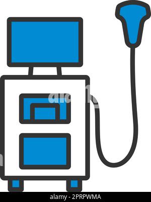 Symbol Für Ultraschalldiagnosegerät Stock Vektor
