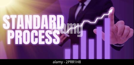 Handschrifttext Standardprozessregeln sind auf die Qualität des Endprodukts abgestimmt. Konzept bedeutet Regeln, die auf die Qualität des Endprodukts abgestimmt sind Stockfoto