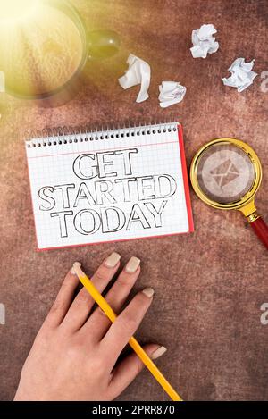 Text mit Inspiration Was S ist deine Geschichte, das Wort auf Let's Do IT zögert nicht jetzt oder nie Get Got Keine Verzögerung Stockfoto