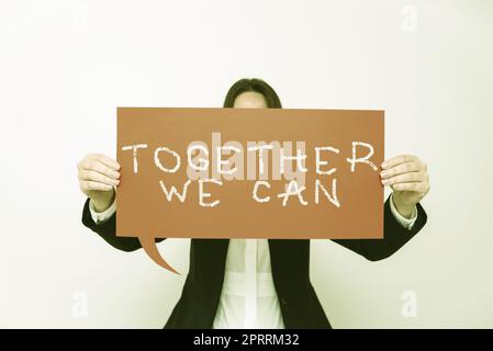 Konzeptionelle Darstellung gemeinsam Wir Canunity können alles möglich machen eine mächtige Gruppe. Das Internet Concept Unity kann alles möglich machen eine mächtige Gruppe Stockfoto