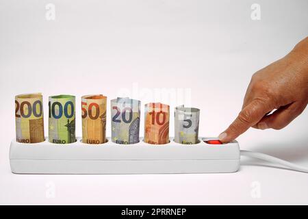 Die Stromversorgung ist eingeschaltet Stockfoto