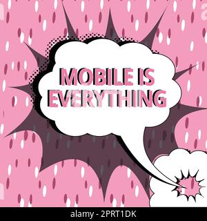 Konzeptionelle Überschrift Mobile ist alles, Word für Handheld-Computer ein Planer für Geldbörse Stockfoto