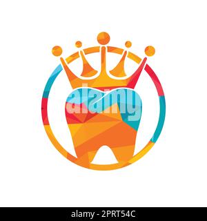 Dental King Vector-Logo-Design. Zahn- und Kronendesign. Stock Vektor