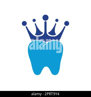 Dental King Vector-Logo-Design. Zahn- und Kronendesign. Stock Vektor