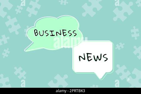 Textschild mit Business News, Business Overview Commercial Notice Trade Report Marktaktualisierung Corporate Insight Stockfoto