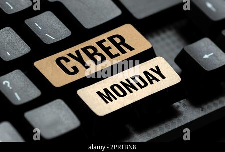 Text mit Inspiration Cyber Monday. Konzeptfoto Marketing-Begriff für Montag nach Danksagefeiertag in den USA Stockfoto