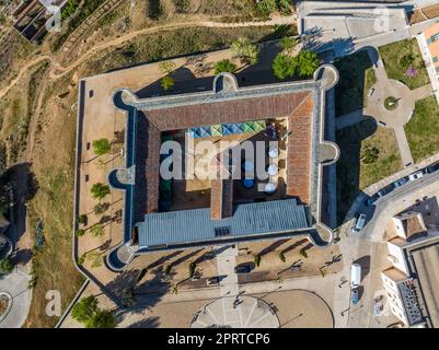 Blick von oben auf das Alcazar Schloss in der Stadt Toro, Provinz Zamora, Spanien Stockfoto