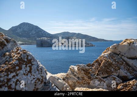 Perejil Islet aus Punta Leona. Stockfoto