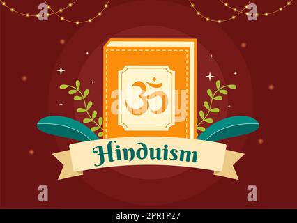 Symbol des Hinduismus flacher Hintergrund Cartoon Handgezeichnete Vorlagen Illustration Stockfoto