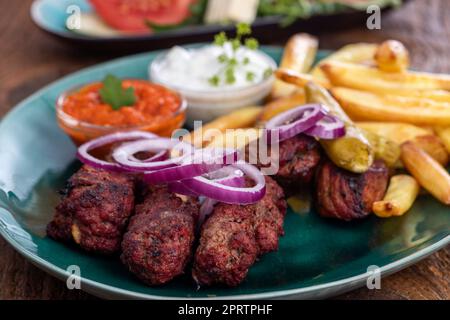 griechische Bifteki Stockfoto