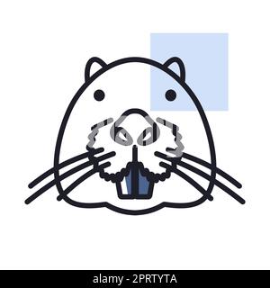 Otterbiber-Symbol. Tierkopfvektor Stock Vektor