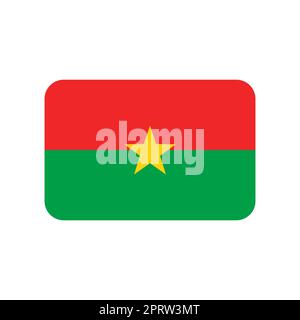 Burkina Faso Vektorflagge auf weißem Hintergrund Stock Vektor