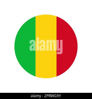 Mali-Vektorfahnenkreis auf weißem Hintergrund Stock Vektor