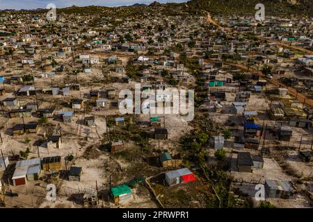 Wie das Leben der Armen aussieht. Ein Township in Südafrika. Stockfoto