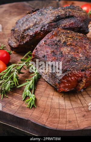 Rindfleisch, rund, im Ofen gebacken Stockfoto