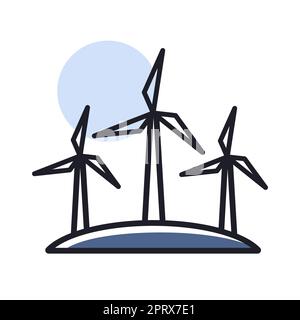Symbol für isolierte Windmühlen-Vektoren. Landwirtschaftsschild Stock Vektor