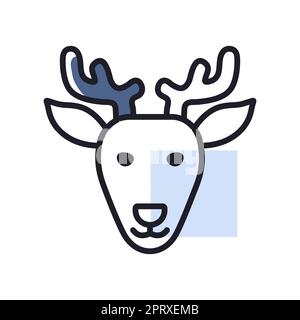 Hirschsymbol. Tierkopfvektordarstellung Stock Vektor