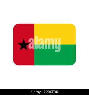 Guinea-Bissau Vektorflagge auf weißem Hintergrund Stock Vektor