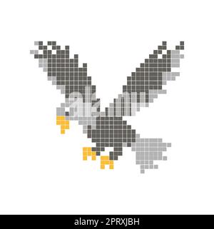Vektorschild Mit Eagle Pixel Art-Logo Stock Vektor