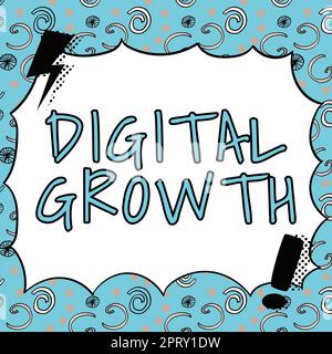Text mit Inspiration Digitales Wachstum, Geschäftskonzept Frühe Phasen des Geschäftsfortschritts Entwicklung einer gemeinsamen Vision Stockfoto