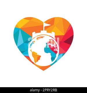 „Castle Globe“-Vektorlogo. Einzigartige Designvorlage für das Logo „Festung und Globe“. Stock Vektor