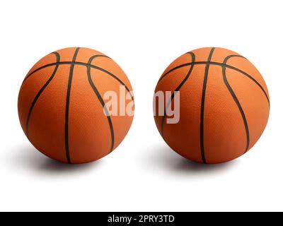 Basketball auf isoliertem weißem Hintergrund Stockfoto