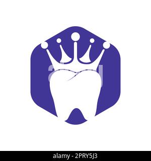 Dental King Vector-Logo-Design. Zahn- und Kronendesign. Stock Vektor