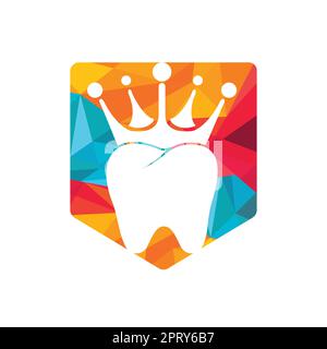 Dental king vector logo design. Tooth and crown icon design. Stock Vektor