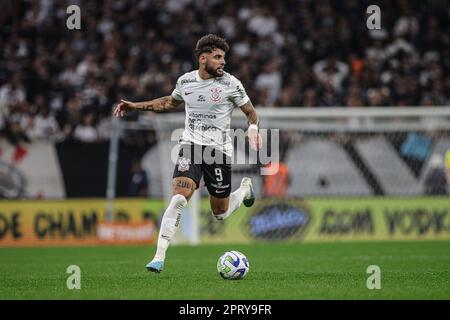 Sao Paulo, Brasilien, 26. April 2023. Yuri Alberto von Corinthians, während des Spiels zwischen Corinthians und Remo, für den Brasilien Cup 2023, im Arena Corinthians Stadium, in Sao Paulo am 26. April. Foto: Wanderson Oliveira/DiaEsportivo/Alamy Live News Stockfoto