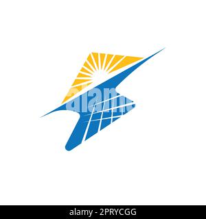 Vorlage für Konzeptentwurf von Vektorsymbolen für Sonnenkollektoren Stockfoto